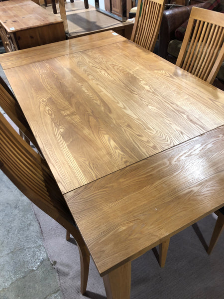 Oak Veneer Dining Table & 6 Chairs - REF