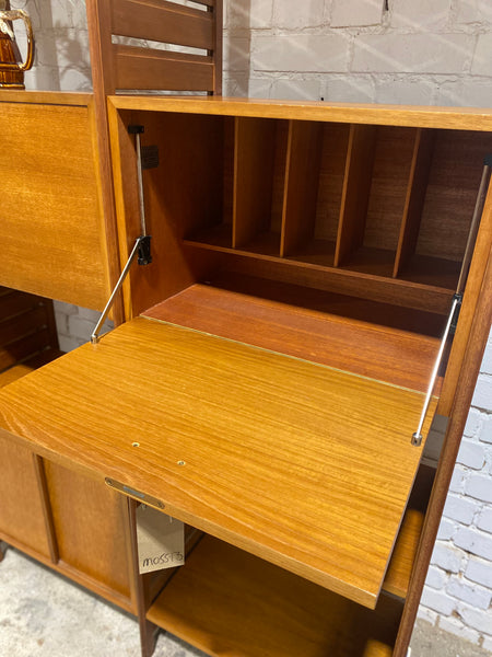 Vintage Staples Teak Ladderax 2 Bay Shelving Unit