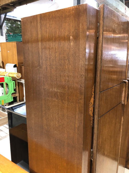 Art Deco Oak Double Wardrobe