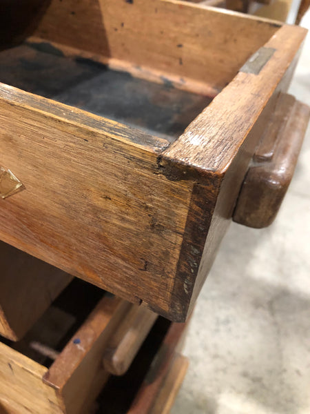 Antique Solid Wood Pedestal Desk