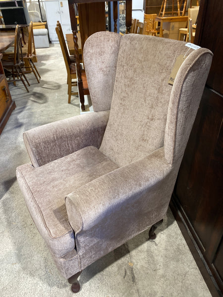Beige Wingback Armchair