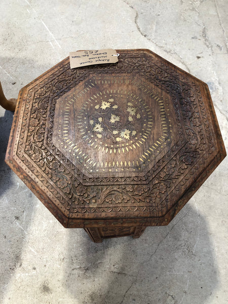 Antique Carved Hardwood Eastern Side Table
