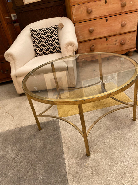 Glass and Gold Coffee Table