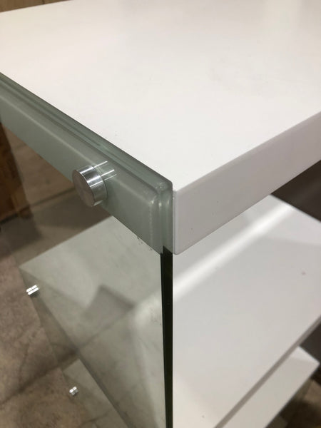 White & Glass Shelving Unit