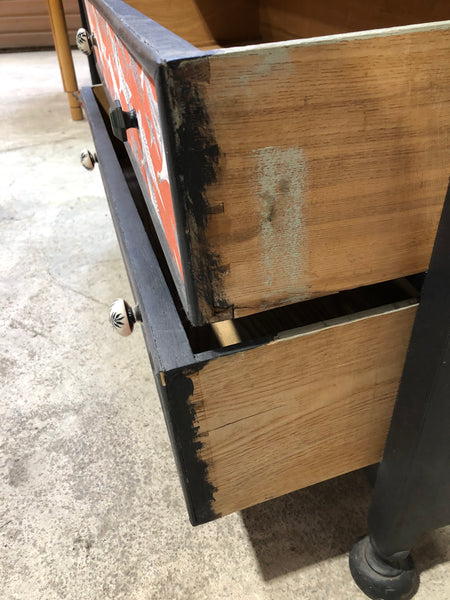 Upcycled Goose Print Chest of Drawers