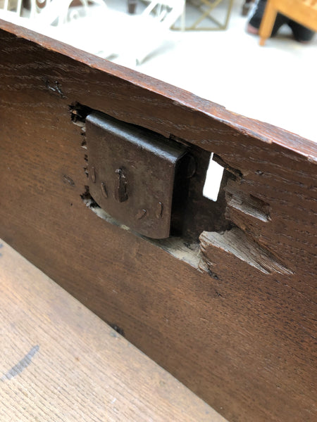 Antique Carved Oak Box Desk on Stand
