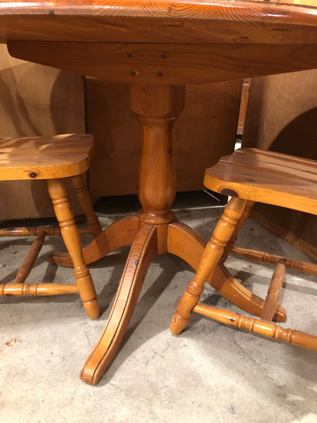 REF - Pine Table & Two Chairs