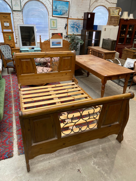 Pine & Metal Double Bedframe