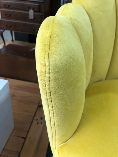 Yellow Scalloped Back Chair