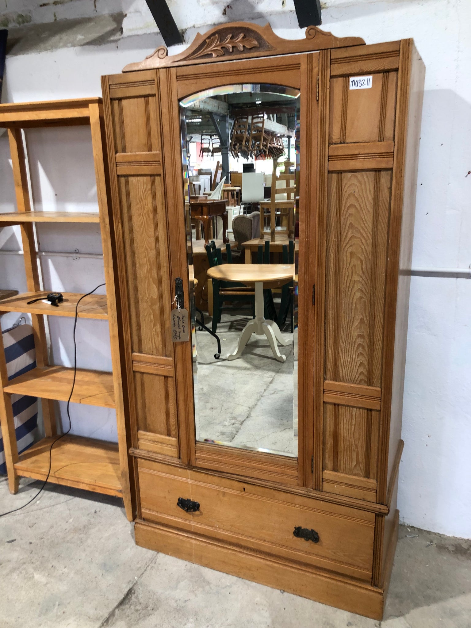 Solid Oak Bleached Style Wardrobe