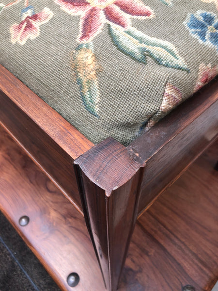 GHC - Antique Floral Tapestry Duet Piano Stool