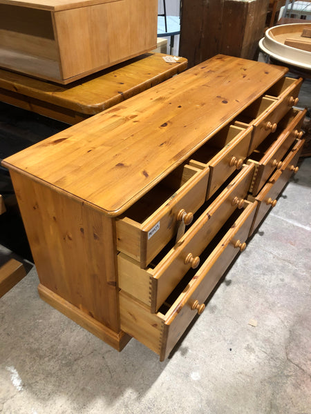 Solid Pine Eight Drawer Sideboard Chest of Drawers