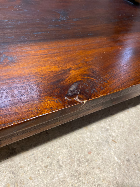 Dark Stained Wood Console Table With Drawers