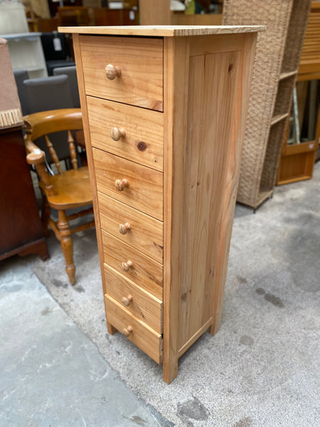 REF - Tall Pine Seven Drawer Chest of Drawers