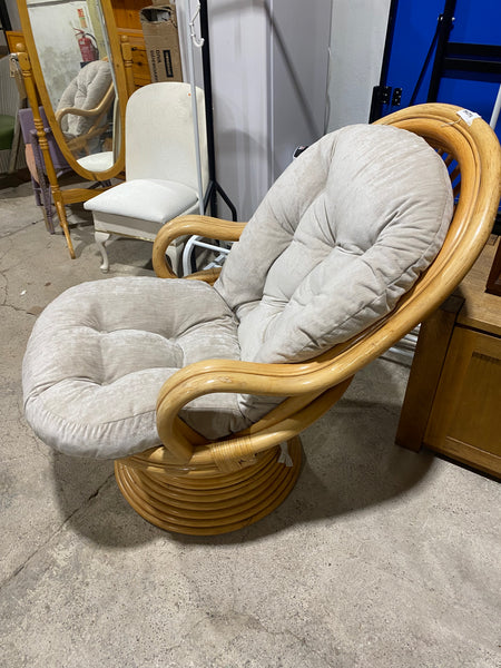 Cane Swivel Rocker Chair