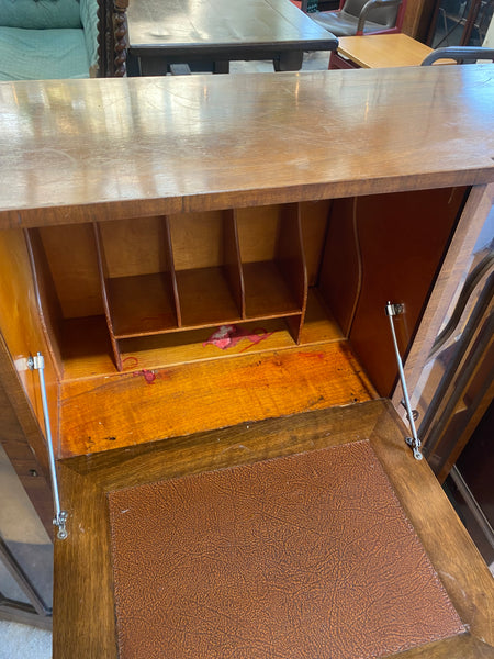 Art Deco Style Walnut Side-by-Side Secretary Bureau