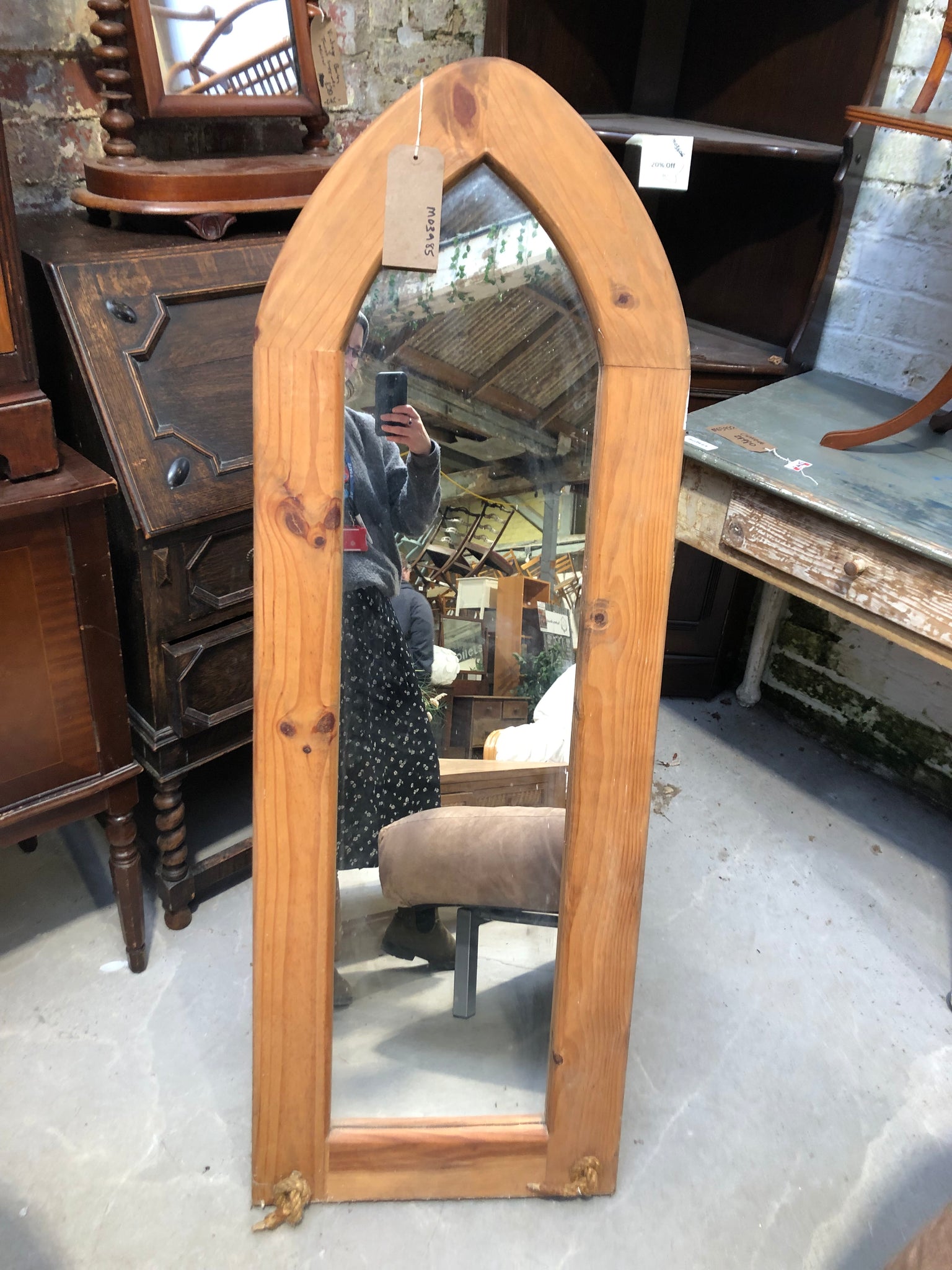 Rustic Pine Standing Mirror