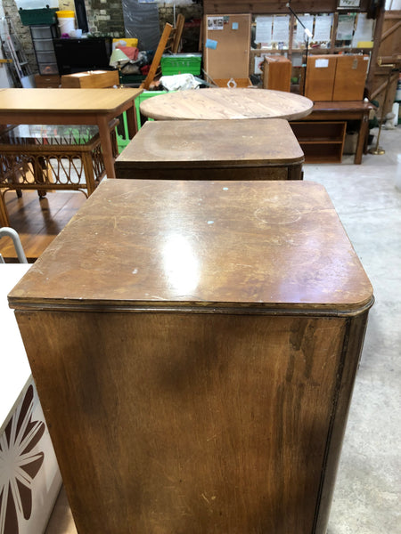 Pair of Art Deco Burr Walnut Bedside Tables