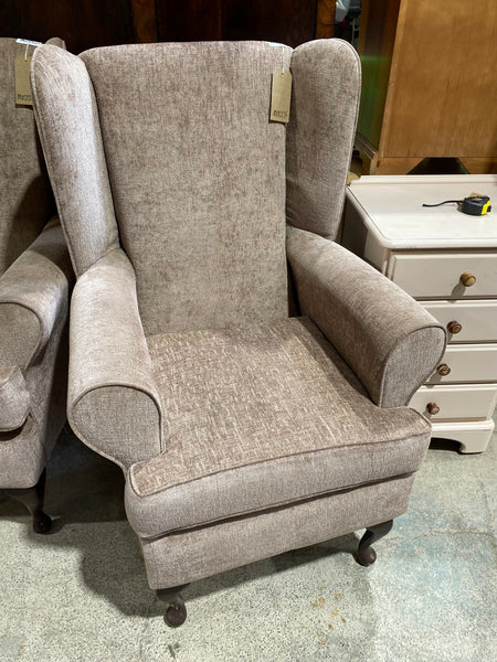 Beige Wingback Armchair