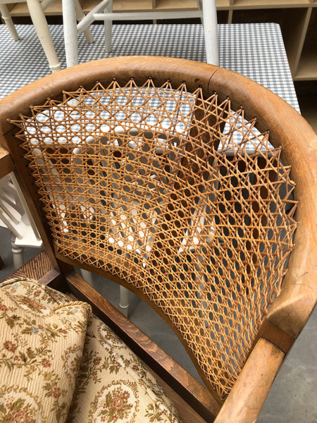 GHC - Vintage Oak Wicker Back Bedroom Chair