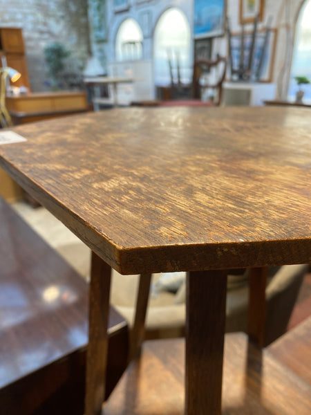 Antique Oak Hexagonal Side Table