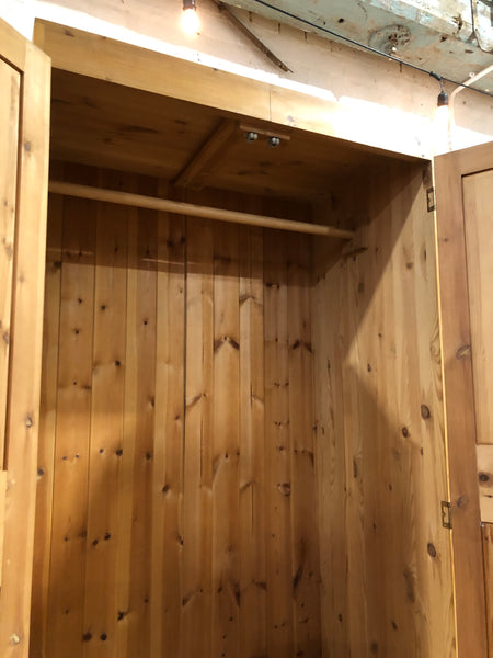 Tall Pine Wardrobe with Two Drawers