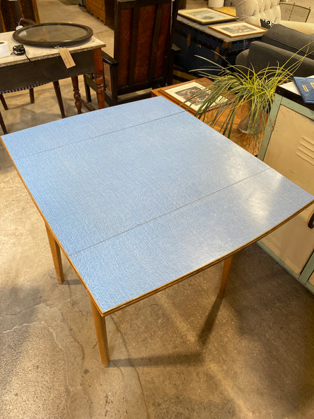 Blue Formica Drop Leaf Table