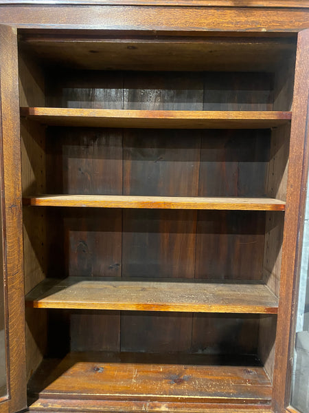 Antique Narrow Oak Library Bookcase