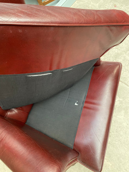 GHC - Oxblood Leather Button back Wingback Armchair