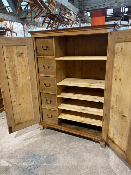 Large Rustic Pine Linen Cupboard Wardrobe