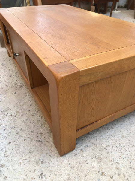 Oak Coffee Table with Drawers and Storage - GHC