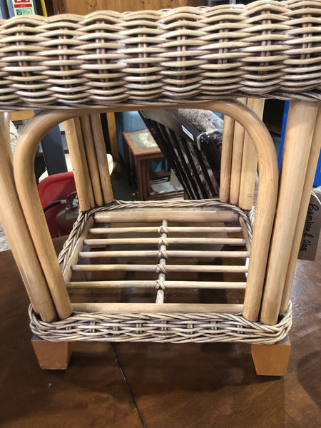 Bamboo & Glass Side Table