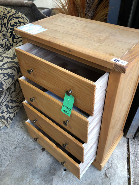 REF - GHC - Tallboy Pine Chest of 4 Drawers