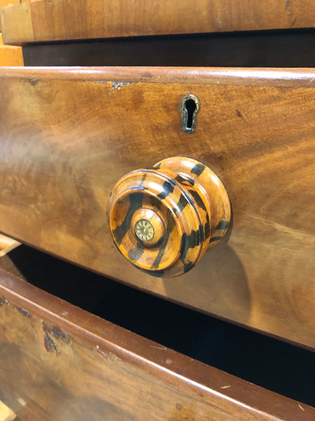Walnut & Flamed Mahogany Tallboy