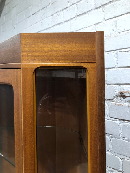 Mid Century Teak Corner Display Cabinet