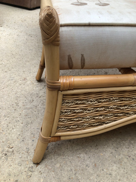 Bamboo Chair Pair, Coffee Table & Footstool