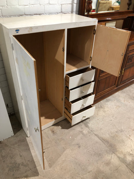 White Painted Wooden Storage Cupboard