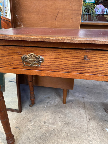Antique Desk with Red Leather Top GHC