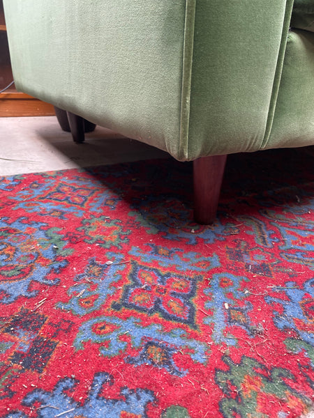 Green Velvet Sofa & Ottoman