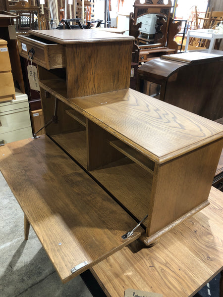 Oak Veneer Telephone Seat
