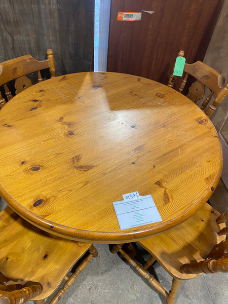 REF - Pine Dining Table & 4 Chairs