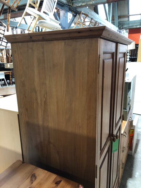 REF - Solid Pine Wardrobe with Drawer