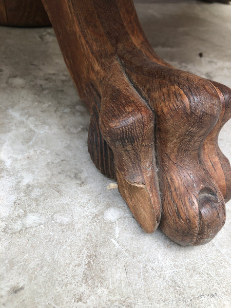 Antique Oak Claw Feet Coffee Table