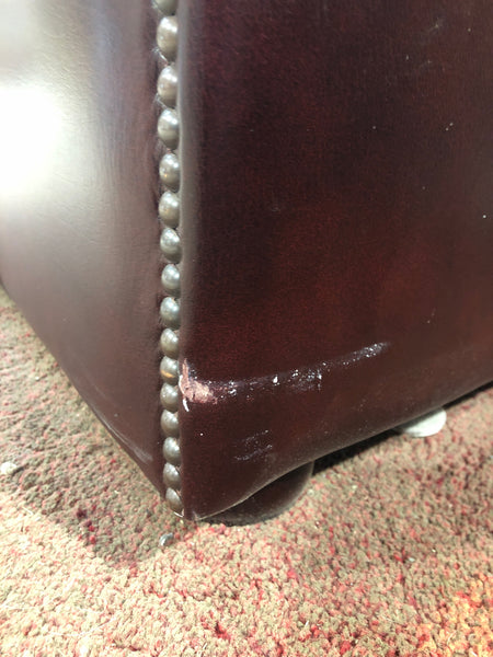 Classic Chesterfield Leather Armchair In Oxblood Red