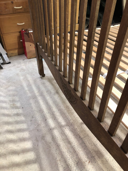 Oak Double Bedframe on Castors