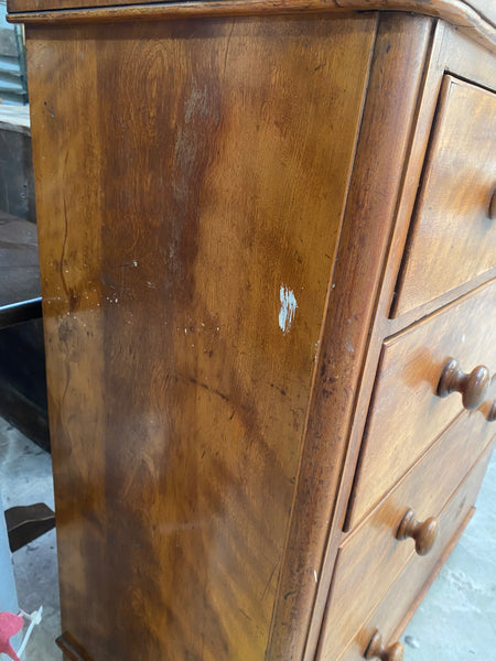 Large Satin Birch Veneer Chest of Drawers GHC