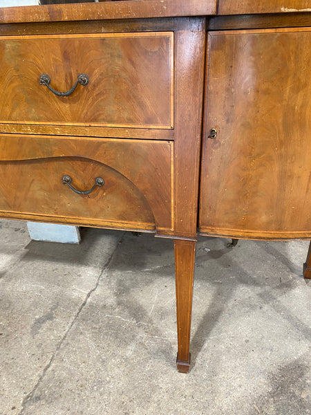 Large Antique Bow Front Sideboard