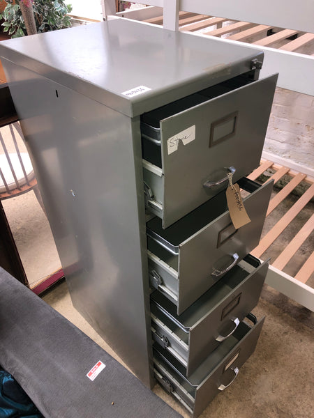 Tall Grey Metal Filing Cabinet