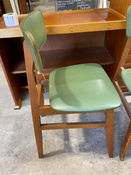Pair of Green Mid-Century Dining Chairs GHC