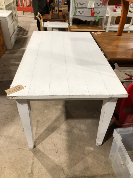 White Painted Plank Dining Table
